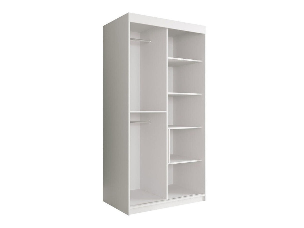 Gardróbszekrény 100 MARMUR T2 (Nemnnus T2 100), Szín: Matt fekete + Fekete márvány, Fiókok: Nem