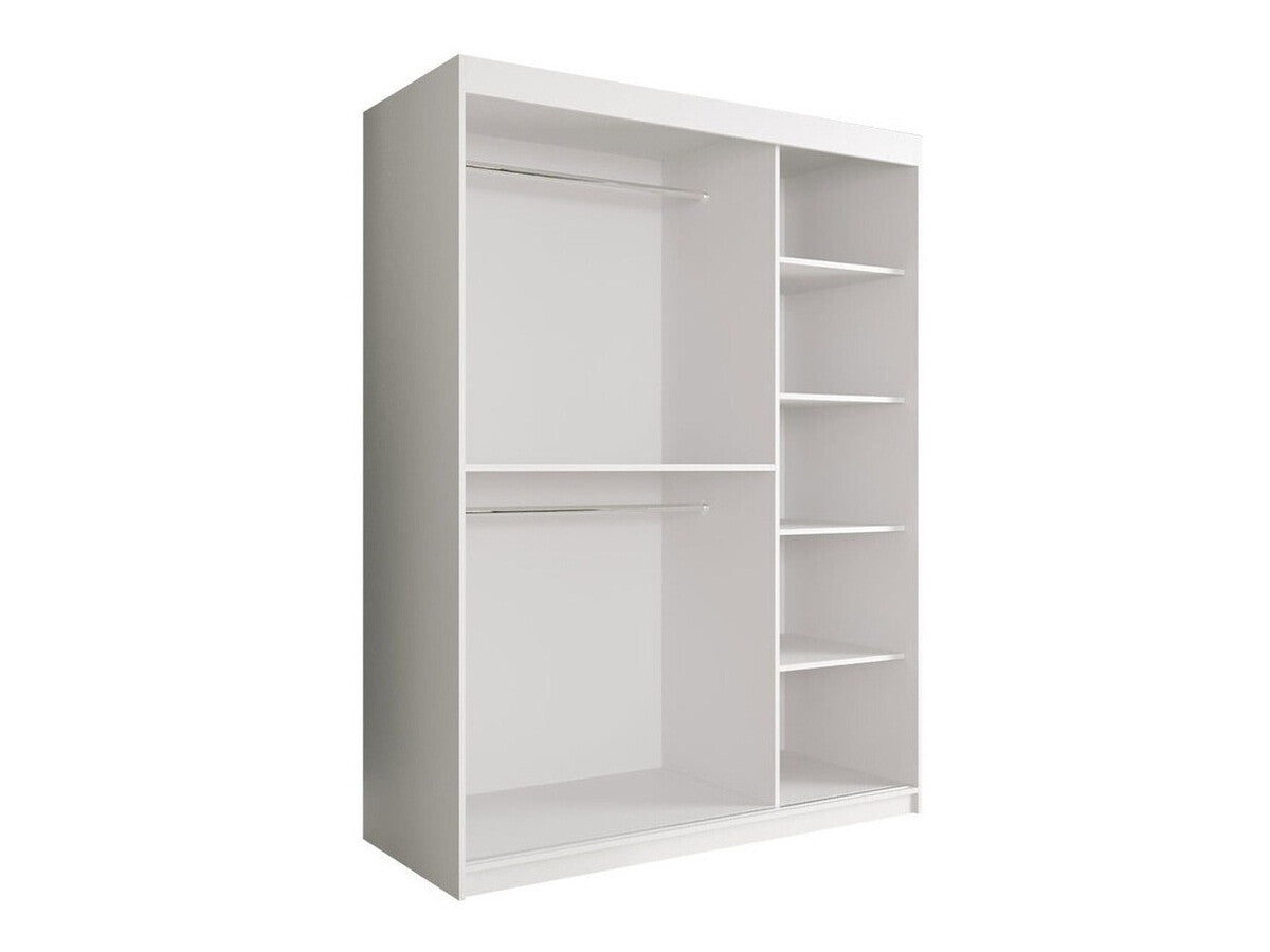 Gardróbszekrény 150 MARMUR T1 (Nemnnus T1 150), Szín: Matt fekete + Fehér márvány, Fiókok: Nem