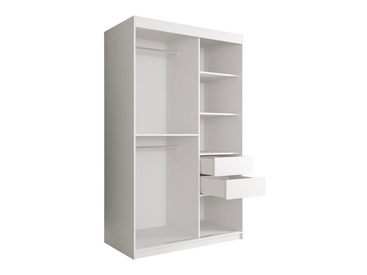 Gardróbszekrény 120 MARMUR T1 (Nemnnus T1 120), Szín: Matt fekete + Fekete márvány, Fiókok: Igen