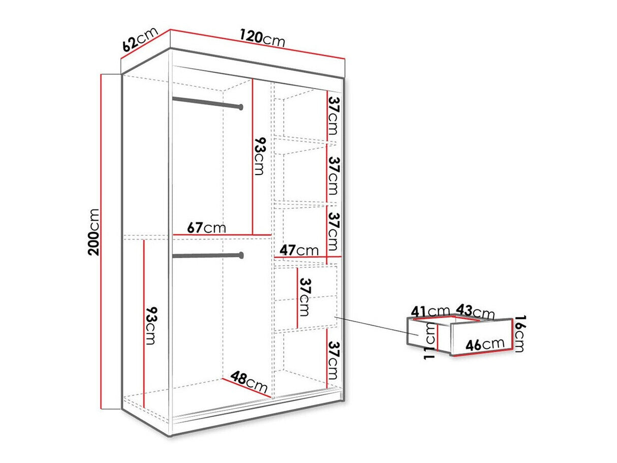 Gardróbszekrény 120 MARMUR T1 (Nemnnus T1 120), Szín: Matt fekete + Fekete márvány, Fiókok: Igen