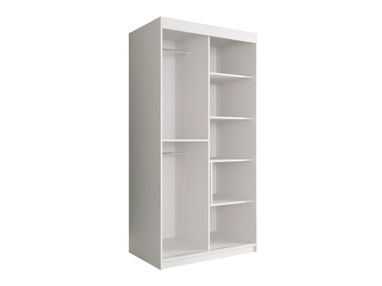 Gardróbszekrény 100 MARMUR T1 (Nemnnus T1 100), Szín: Matt fekete + Fekete márvány, Fiókok: Nem