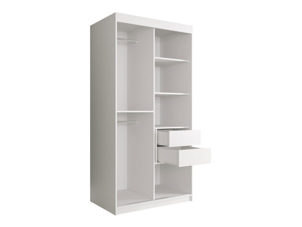 Gardróbszekrény 100 MARMUR T1 (Nemnnus T1 100), Szín: Matt fekete + Fekete márvány, Fiókok: Igen