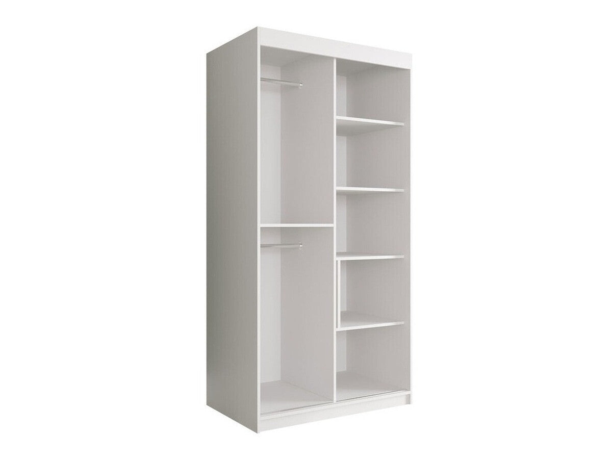 Gardróbszekrény 100 MARMUR T1 (Nemnnus T1 100), Szín: Matt fekete + Fehér márvány, Fiókok: Nem