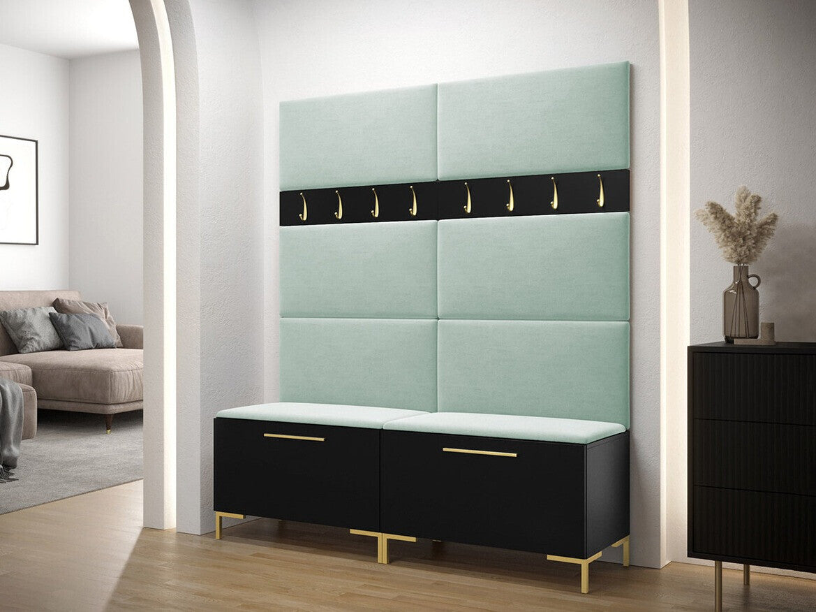 Előszoba garnitúra ZILION II (Frunemfta II), Keret színe: Fekete, Puha falpanel színe: Manila 11