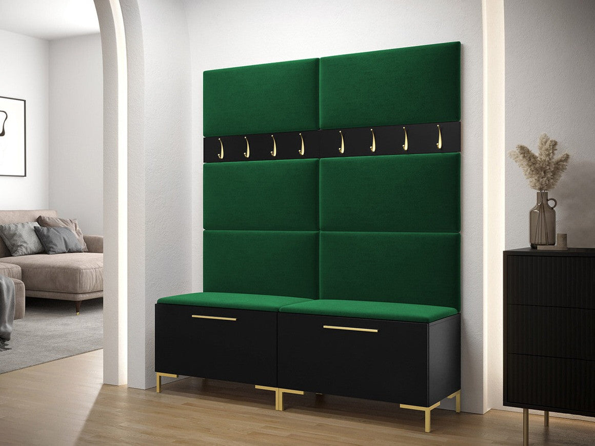 Előszoba garnitúra ZILION II (Frunemfta II), Keret színe: Fekete, Puha falpanel színe: Manila 35