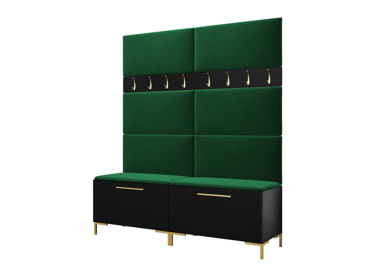 Előszoba garnitúra ZILION II (Frunemfta II), Keret színe: Fekete, Puha falpanel színe: Manila 35