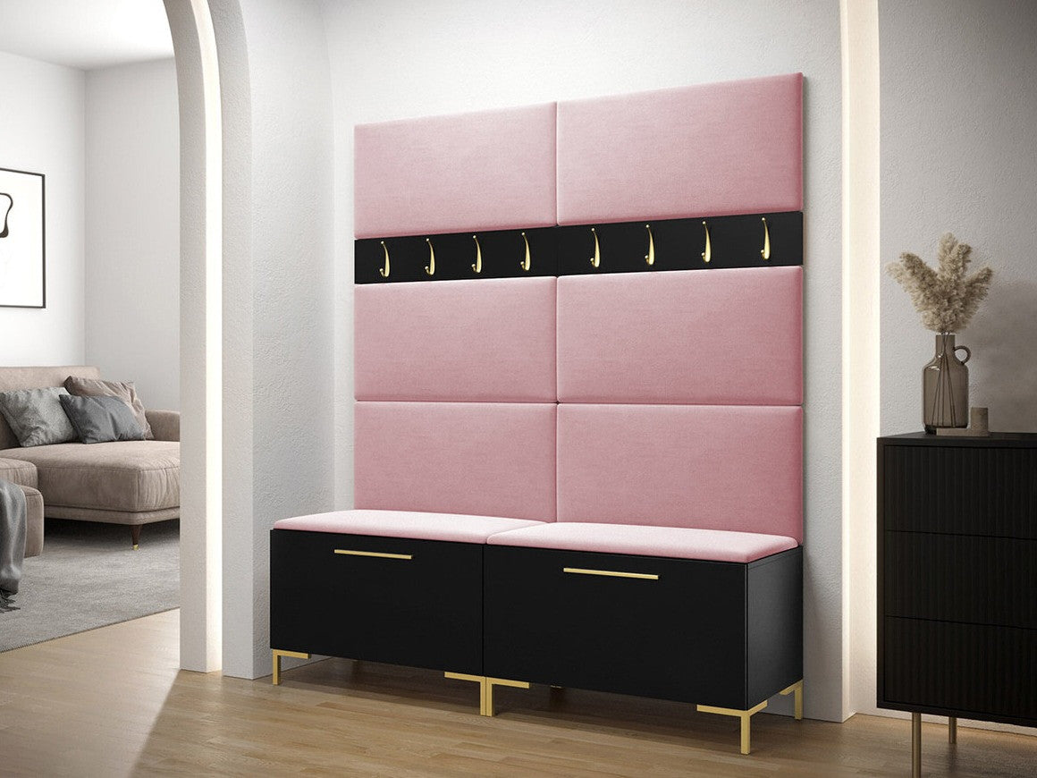 Előszoba garnitúra ZILION II (Frunemfta II), Keret színe: Fekete, Puha falpanel színe: Manila 09