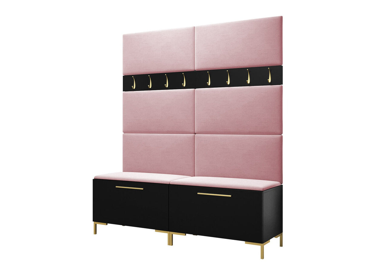 Előszoba garnitúra ZILION II (Frunemfta II), Keret színe: Fekete, Puha falpanel színe: Manila 09