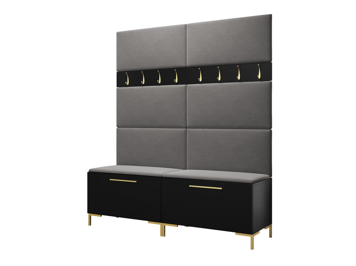 Előszoba garnitúra ZILION II (Frunemfta II), Keret színe: Fekete, Puha falpanel színe: Manila 16