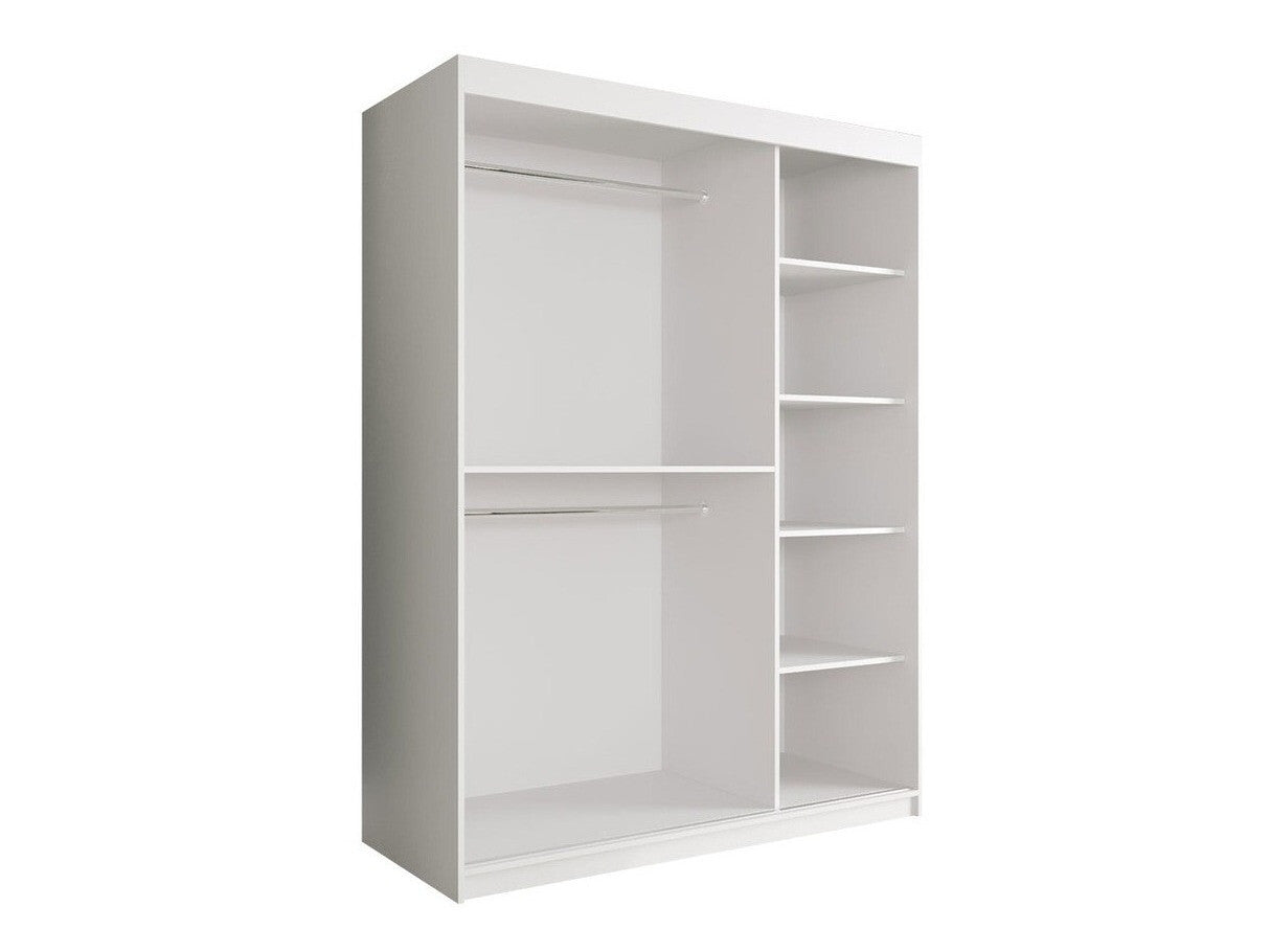 Gardróbszekrény 150 MARMUR T (Nemnnus T 150), Szín: Matt fekete + Fekete márvány, Fiókok: Nem