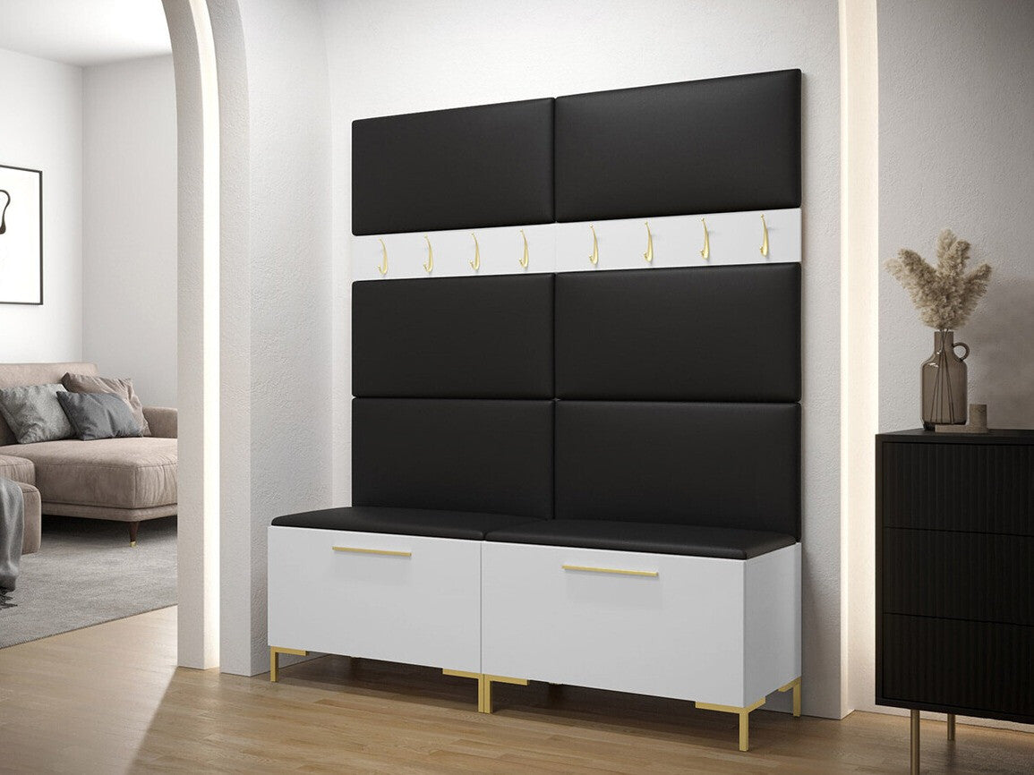 Előszoba garnitúra ZILION II (Frunemfta II), Keret színe: Fehér, Puha falpanel színe: Öko bőr Soft 011