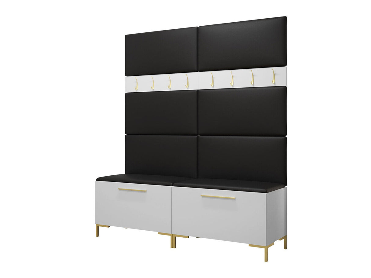 Előszoba garnitúra ZILION II (Frunemfta II), Keret színe: Fehér, Puha falpanel színe: Öko bőr Soft 011