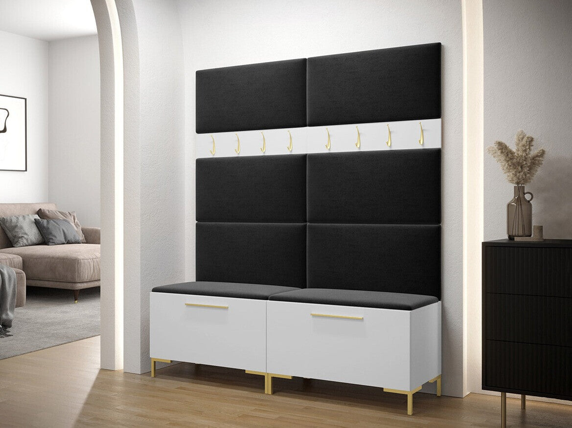 Előszoba garnitúra ZILION II (Frunemfta II), Keret színe: Fehér, Puha falpanel színe: Manila 18