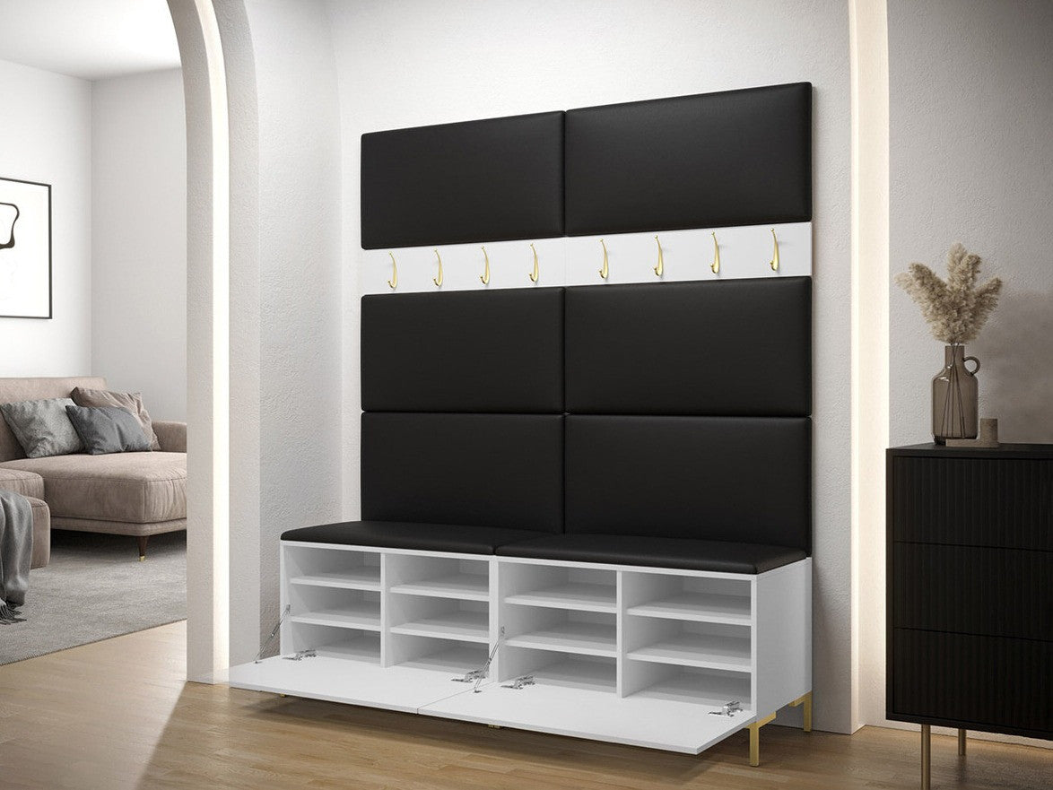 Előszoba garnitúra ZILION II (Frunemfta II), Keret színe: Fehér, Puha falpanel színe: Manila 18