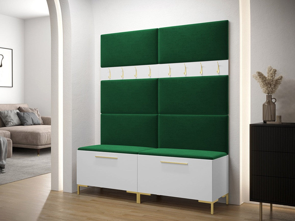 Előszoba garnitúra ZILION II (Frunemfta II), Keret színe: Fehér, Puha falpanel színe: Manila 35