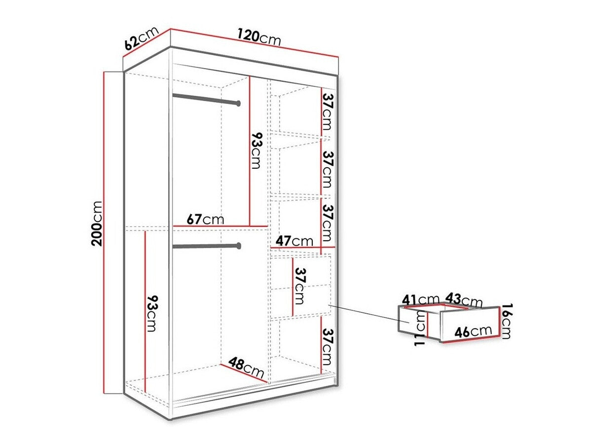 Gardróbszekrény 120 MARMUR T (Nemnnus T 120), Szín: Matt fehér + Fekete márvány, Fiókok: Igen