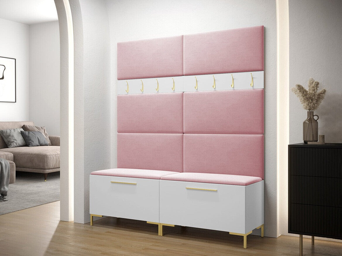 Előszoba garnitúra ZILION II (Frunemfta II), Keret színe: Fehér, Puha falpanel színe: Manila 09