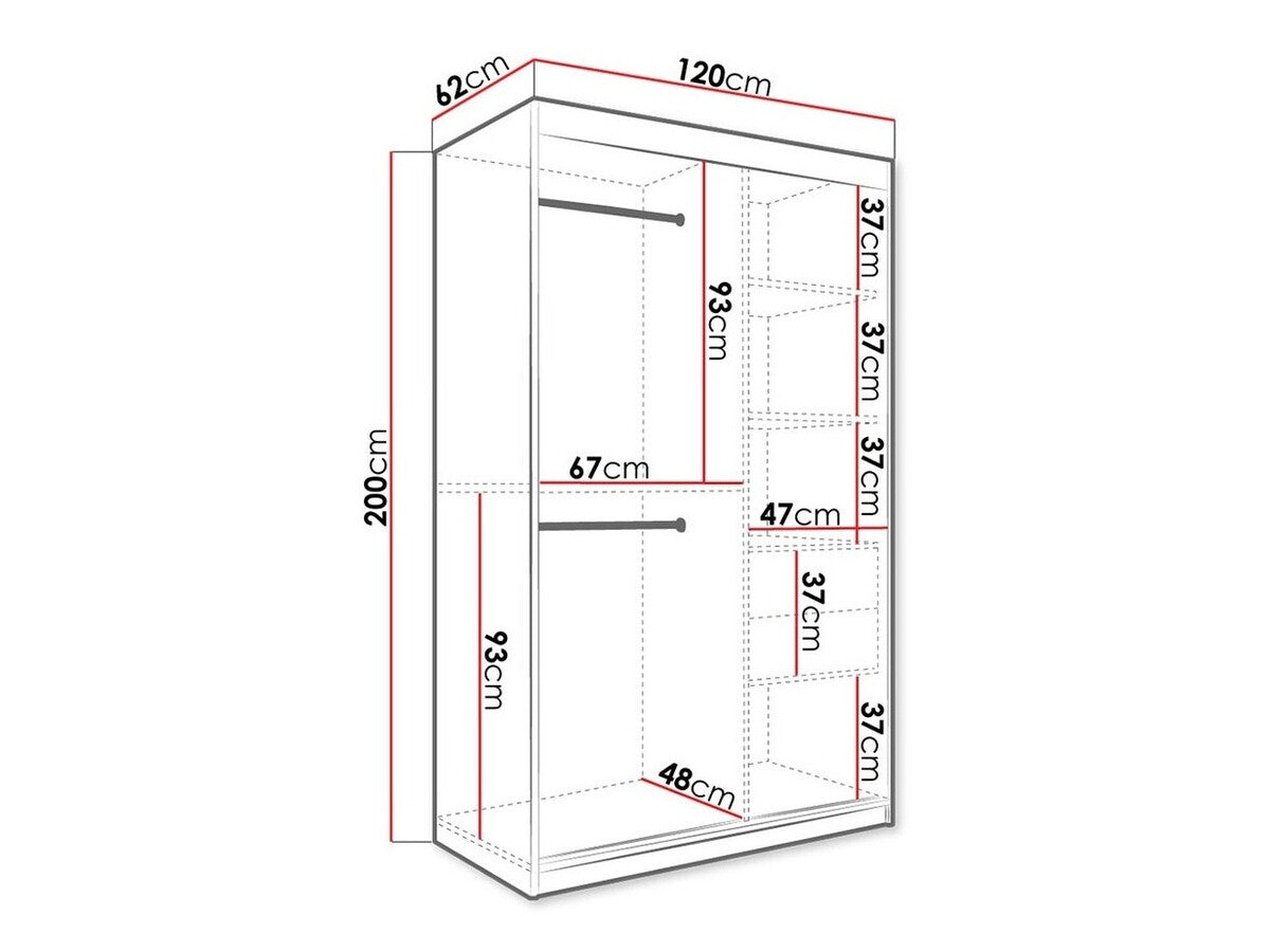 Gardróbszekrény 120 MARMUR T (Nemnnus T 120), Szín: Matt fehér + Fehér márvány, Fiókok: Nem