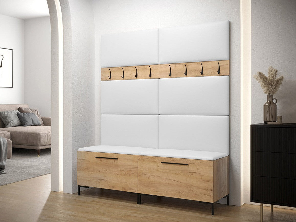 Előszoba garnitúra ZILION II (Frunemfta II), Keret színe: Craft tölgy, Puha falpanel színe: Öko bőr Soft 017