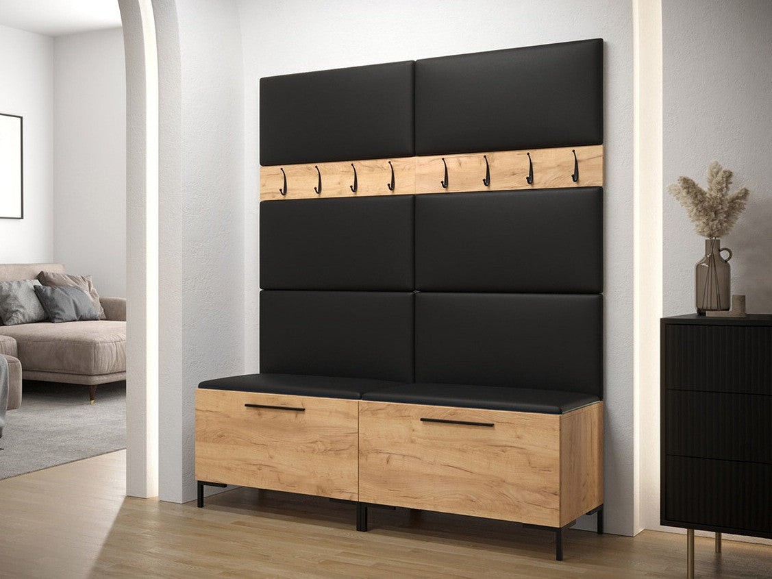 Előszoba garnitúra ZILION II (Frunemfta II), Keret színe: Craft tölgy, Puha falpanel színe: Öko bőr Soft 011