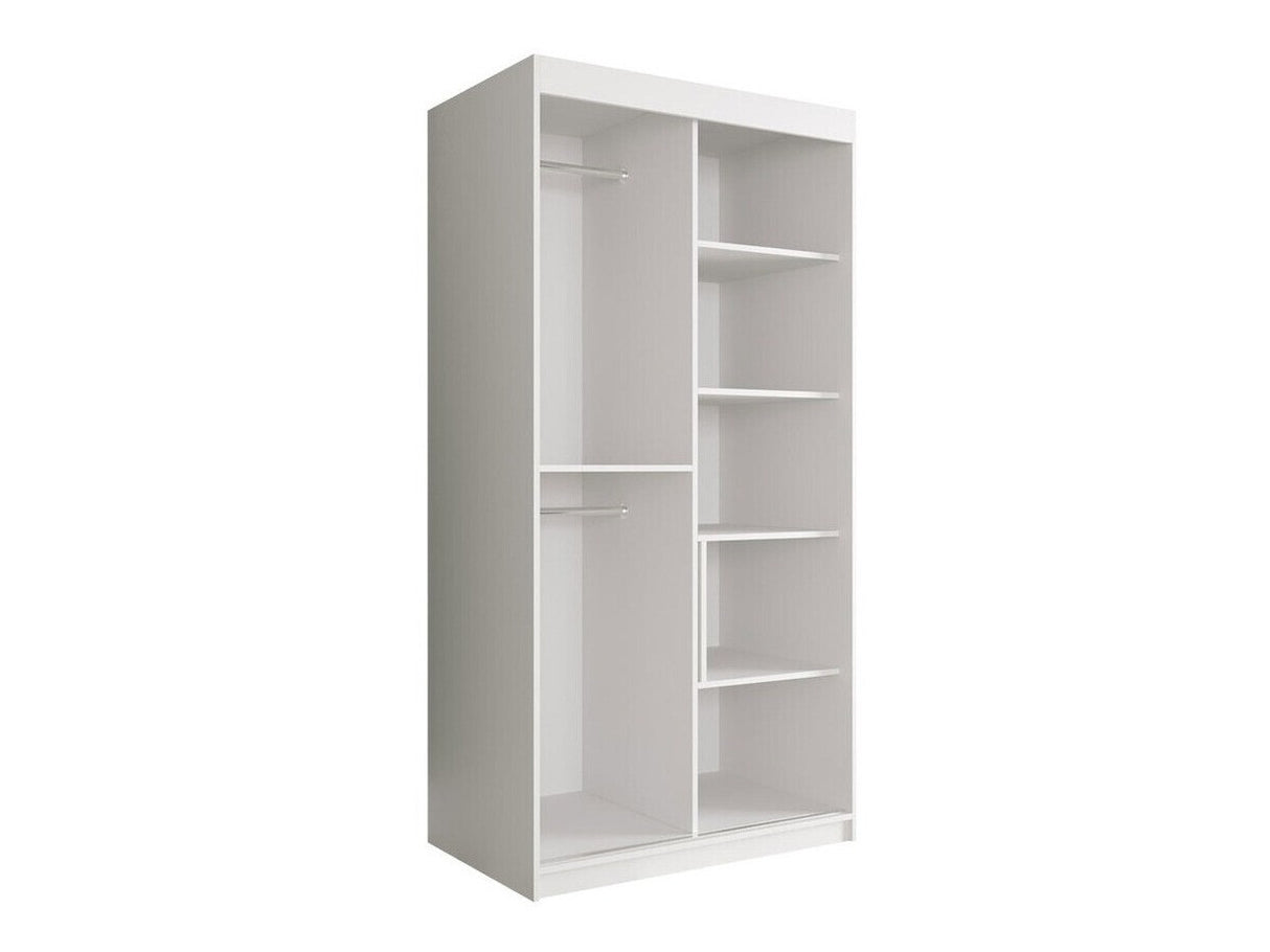 Gardróbszekrény 100 MARMUR POLE (Nemnnus 100), Szín: Matt fekete + Fekete márvány, Fiókok: Nem