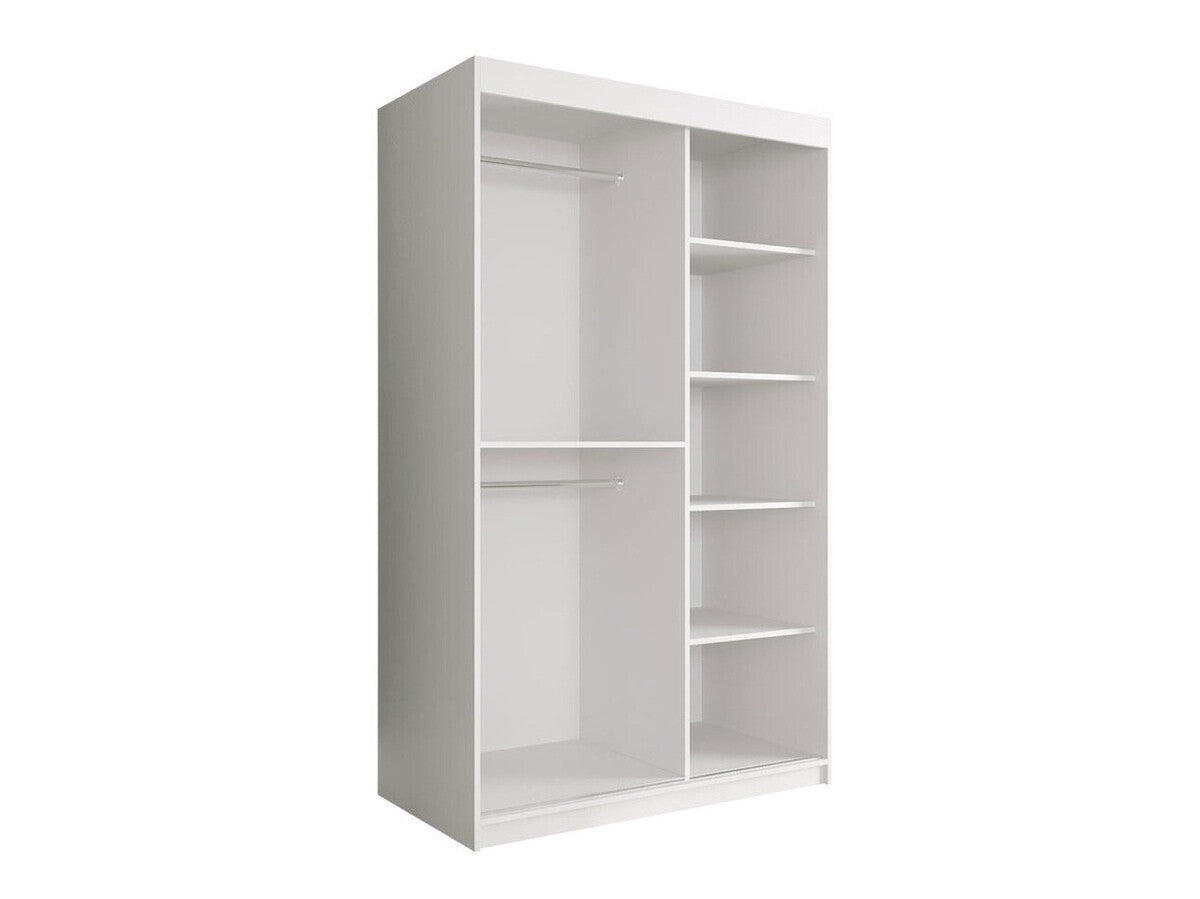 Gardróbszekrény 120 MARMUR POLE (Nemnnus 120), Szín: Matt fehér + Fekete márvány, Fiókok: Nem