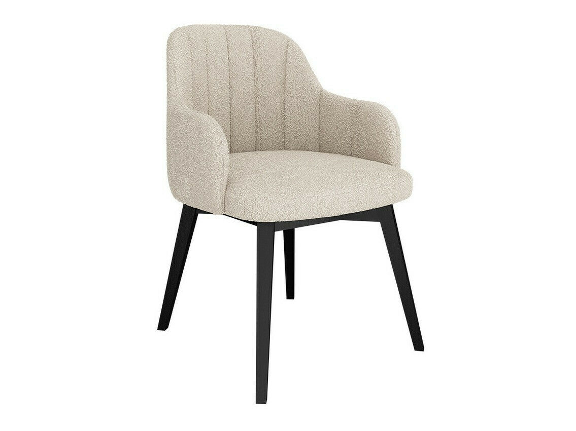 Étkezőgarnitúra Zestaw 05 4xS105 ORION FI, Asztal színe: Fényes fehér + Fényes fekete, Szék színe: Fekete + Baloo 2074