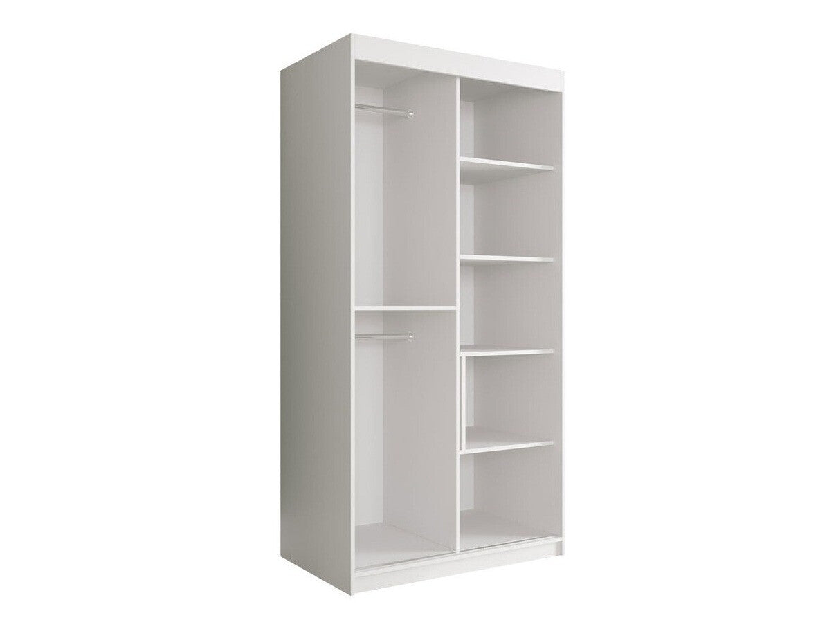 Gardróbszekrény 100 MARMUR T (Nemnnus T 100), Szín: Matt fekete + Fekete márvány, Fiókok: Nem