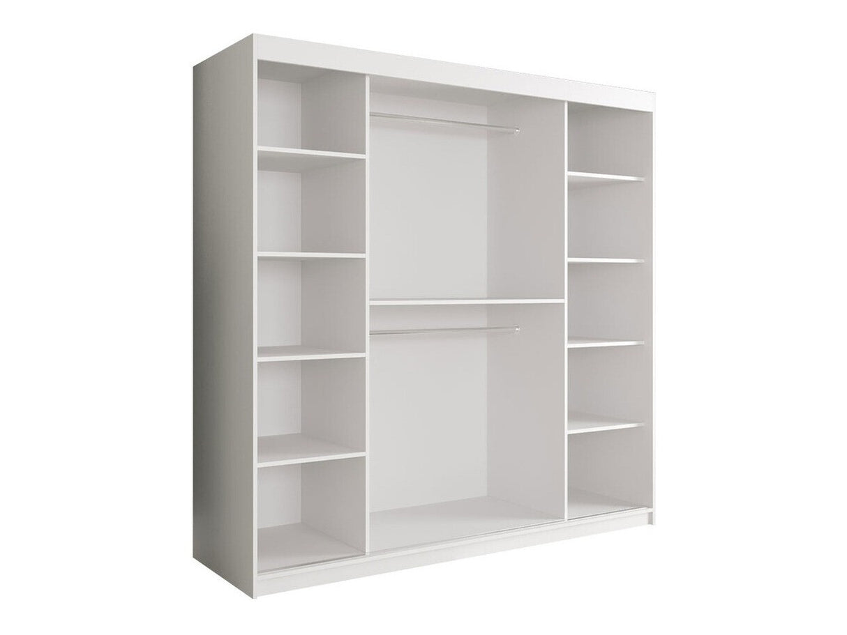 Gardróbszekrény 200 MARMUR POLE (Nemnnus 200), Szín: Matt fekete + Fekete márvány, Fiókok: Nem