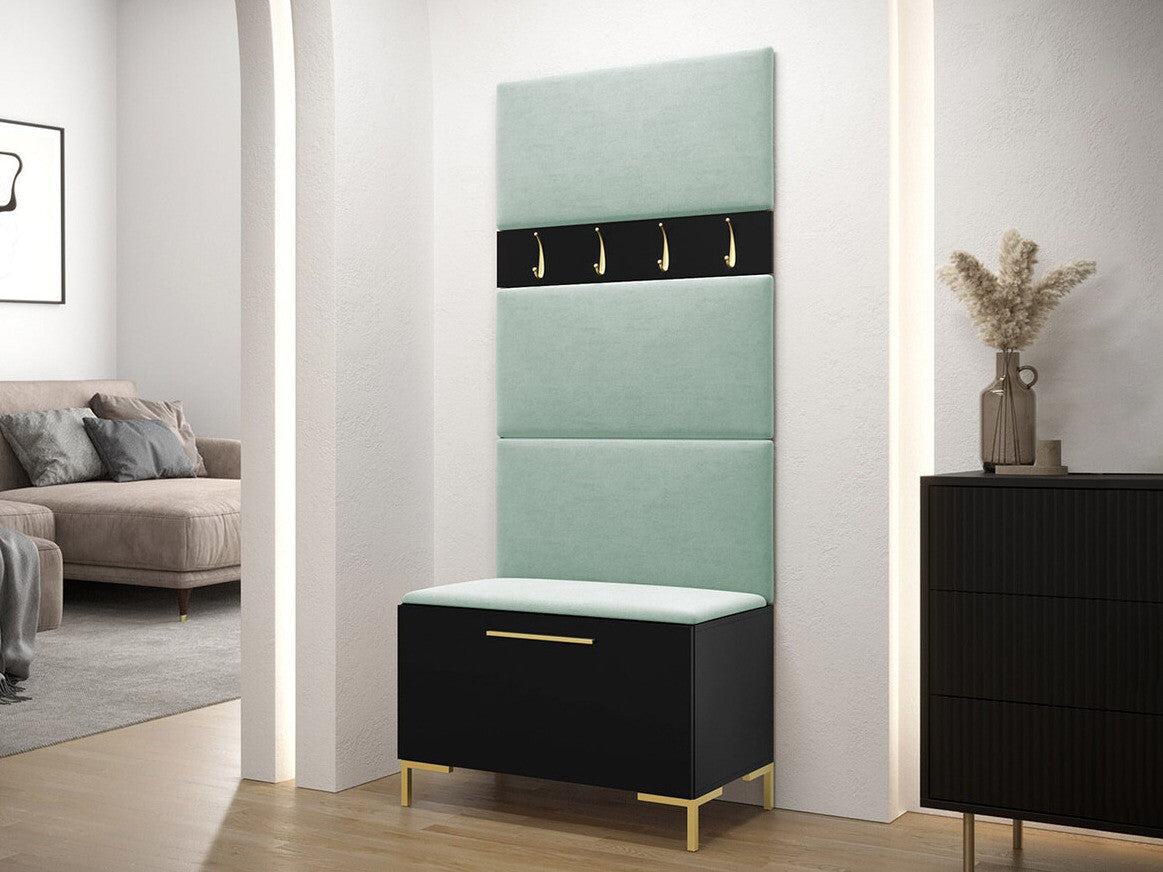 Előszoba garnitúra ZILION III (Frunemfta III), Keret színe: Fekete, Puha falpanel színe: Manila 11