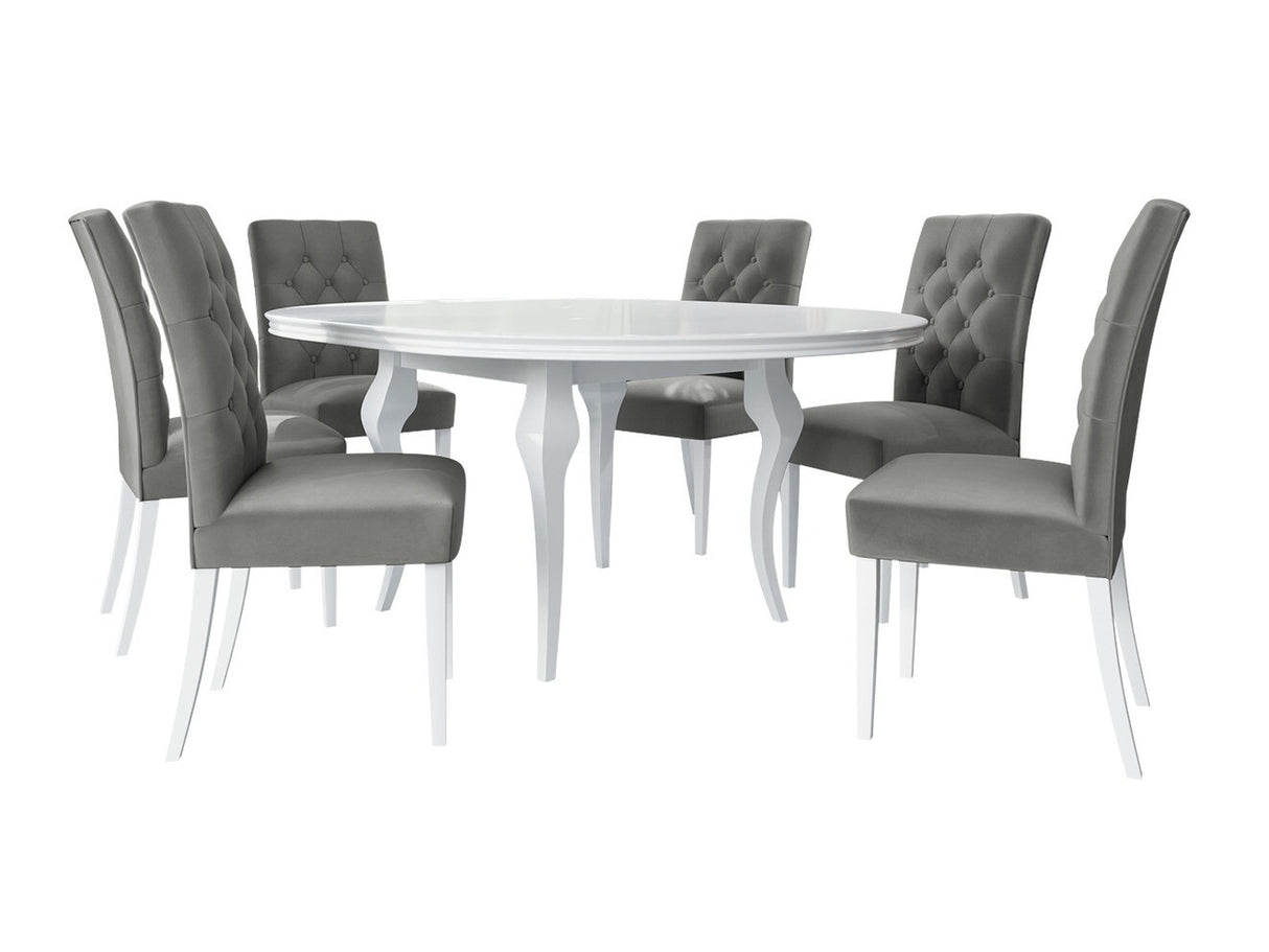 Étkezőgarnitúra Zestaw 06 6xS85 LARA FI, Szín: Fényes fehér + Magic Velvet 2217