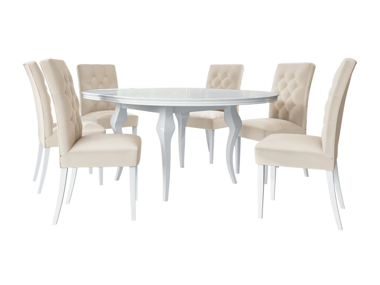 Étkezőgarnitúra Zestaw 06 6xS85 LARA FI, Szín: Fényes fehér + Magic Velvet 2250