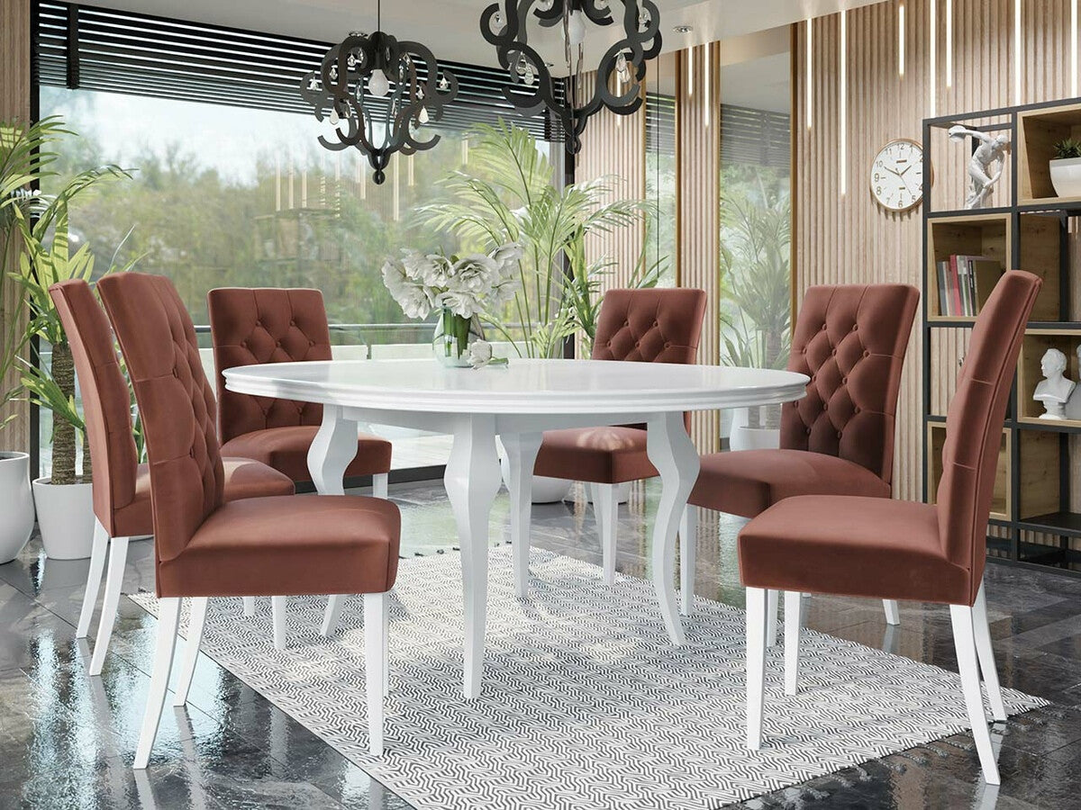 Étkezőgarnitúra Zestaw 06 6xS85 LARA FI, Szín: Fényes fehér + Magic Velvet 2258