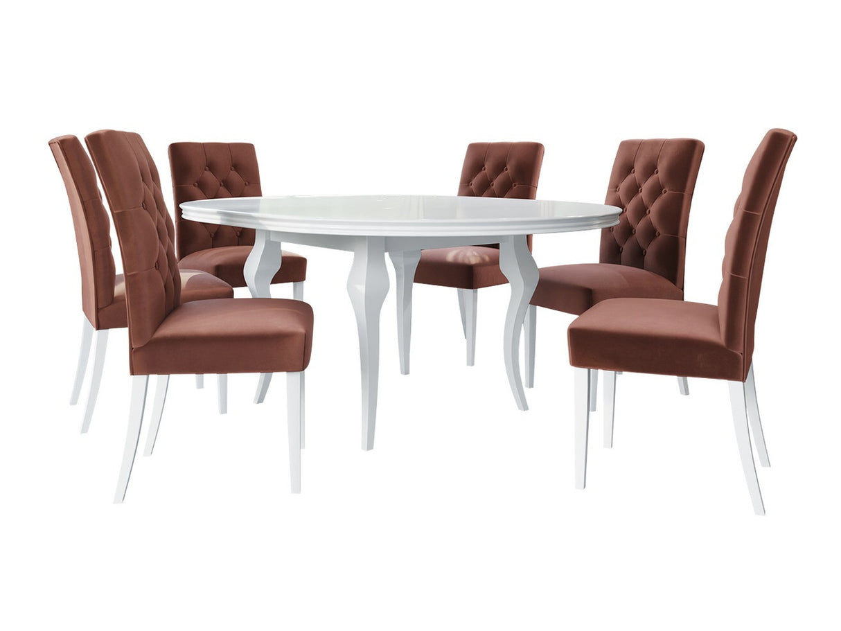Étkezőgarnitúra Zestaw 06 6xS85 LARA FI, Szín: Fényes fehér + Magic Velvet 2258