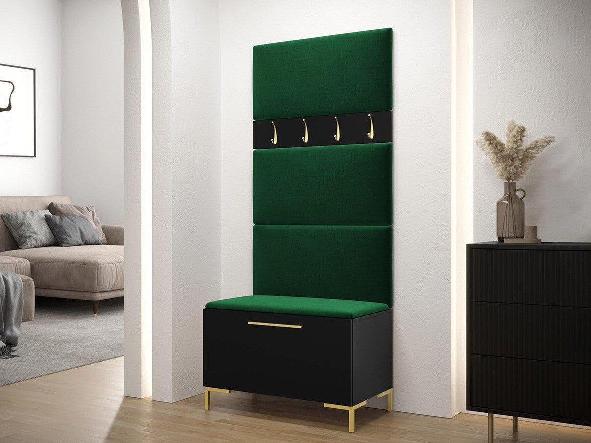 Előszoba garnitúra ZILION III (Frunemfta III), Keret színe: Fekete, Puha falpanel színe: Manila 35