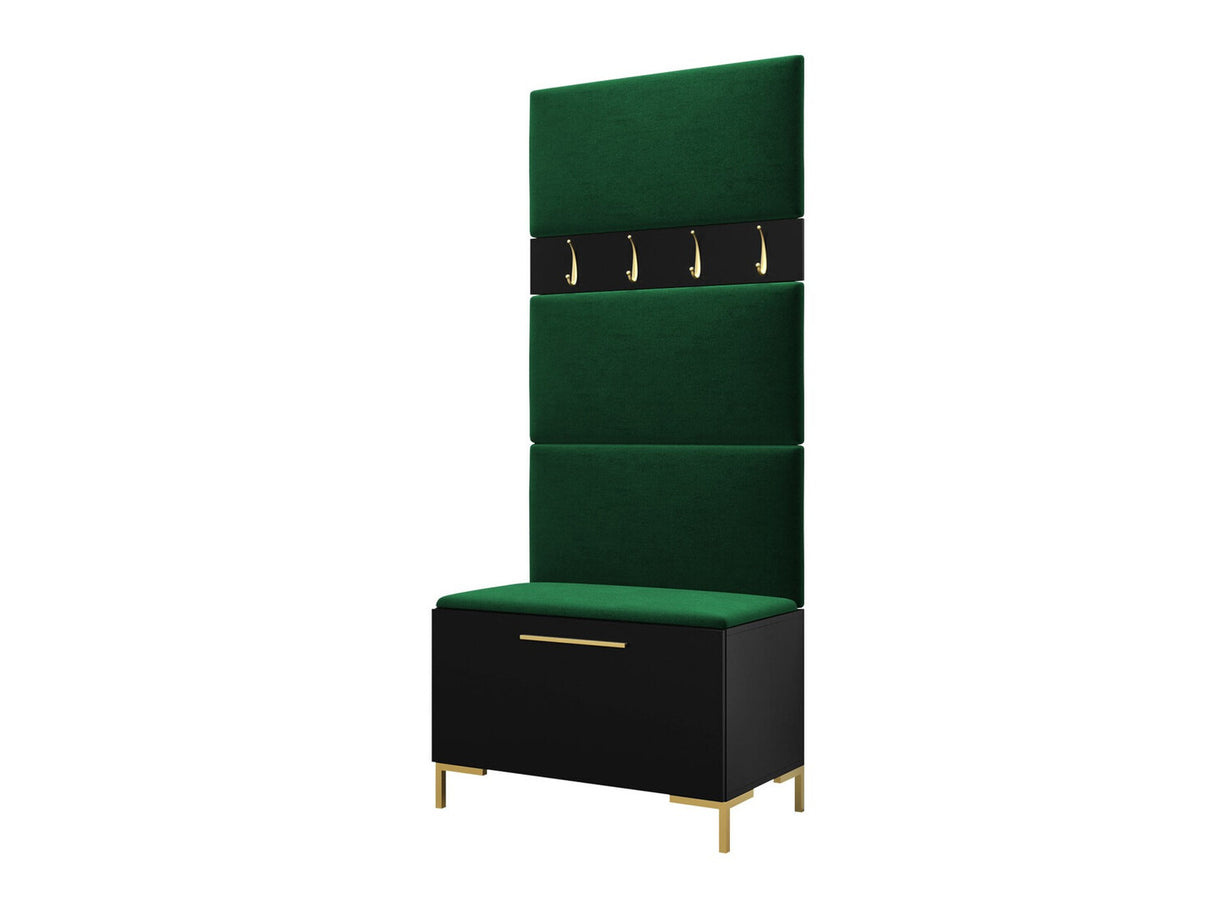 Előszoba garnitúra ZILION III (Frunemfta III), Keret színe: Fekete, Puha falpanel színe: Manila 35