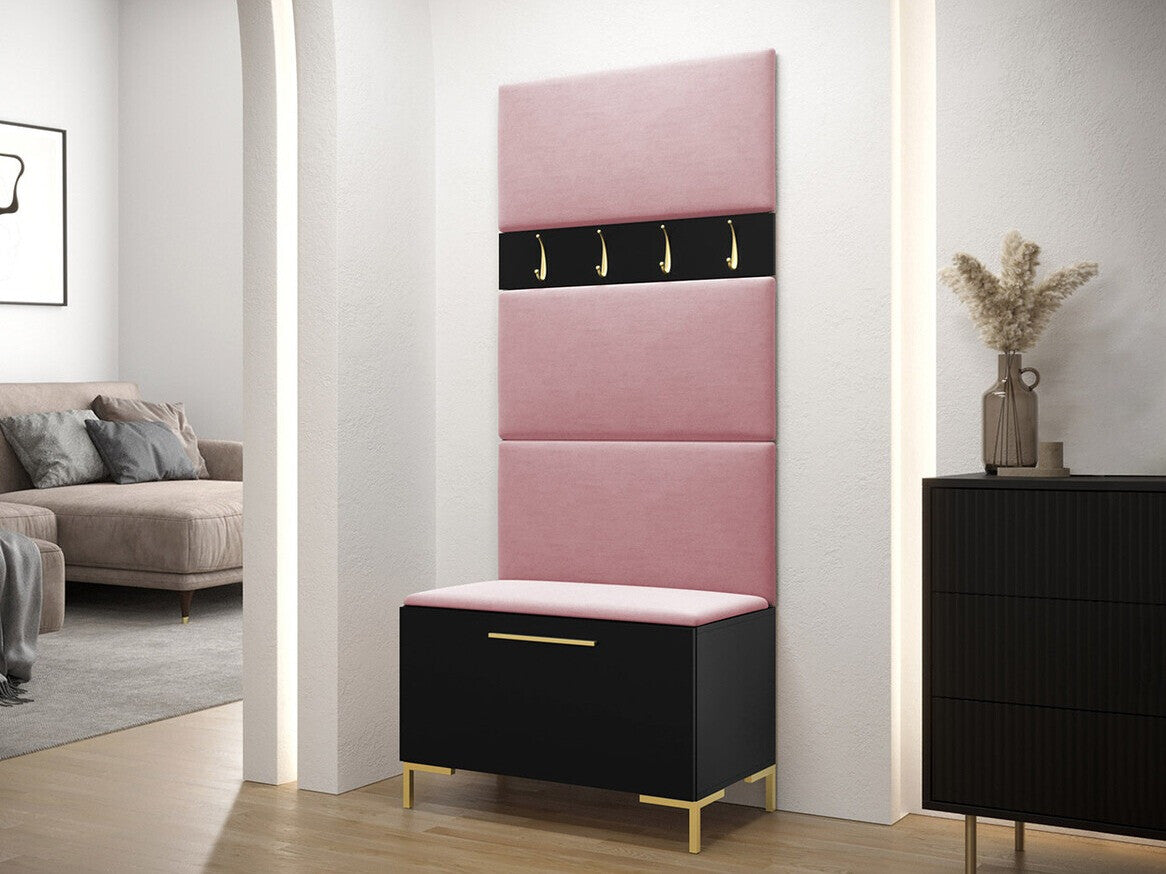 Előszoba garnitúra ZILION III (Frunemfta III), Keret színe: Fekete, Puha falpanel színe: Manila 09