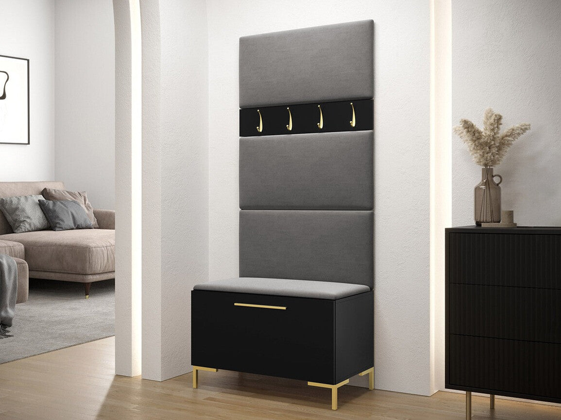 Előszoba garnitúra ZILION III (Frunemfta III), Keret színe: Fekete, Puha falpanel színe: Manila 16