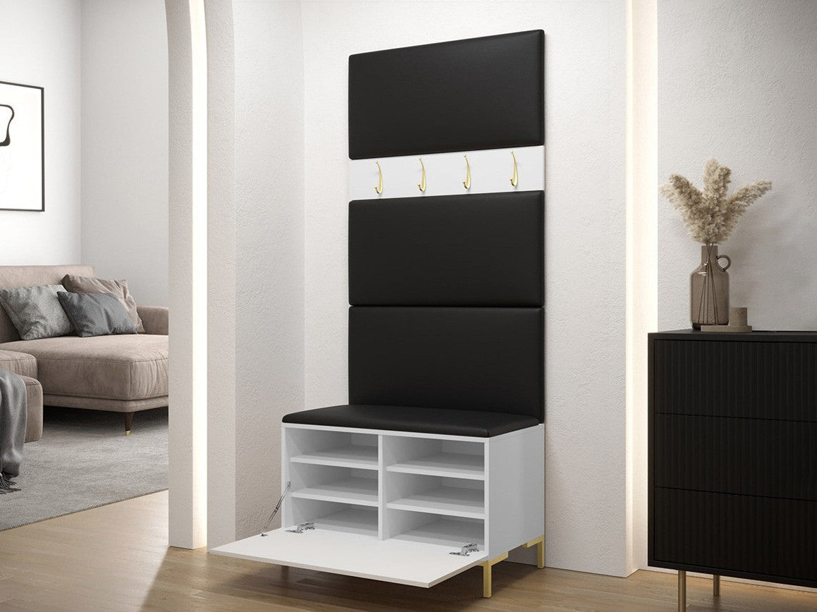 Előszoba garnitúra ZILION III (Frunemfta III), Keret színe: Fehér, Puha falpanel színe: Manila 26