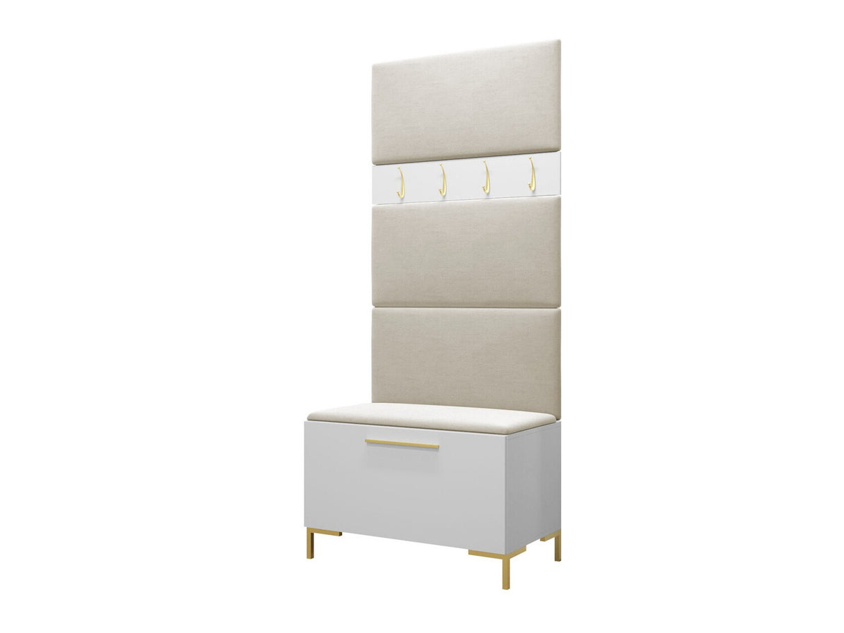 Előszoba garnitúra ZILION III (Frunemfta III), Keret színe: Fehér, Puha falpanel színe: Manila 02