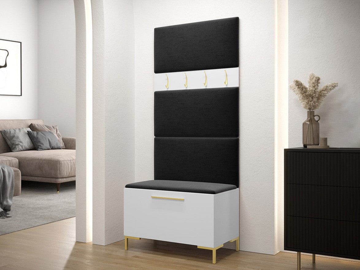 Előszoba garnitúra ZILION III (Frunemfta III), Keret színe: Fehér, Puha falpanel színe: Manila 18