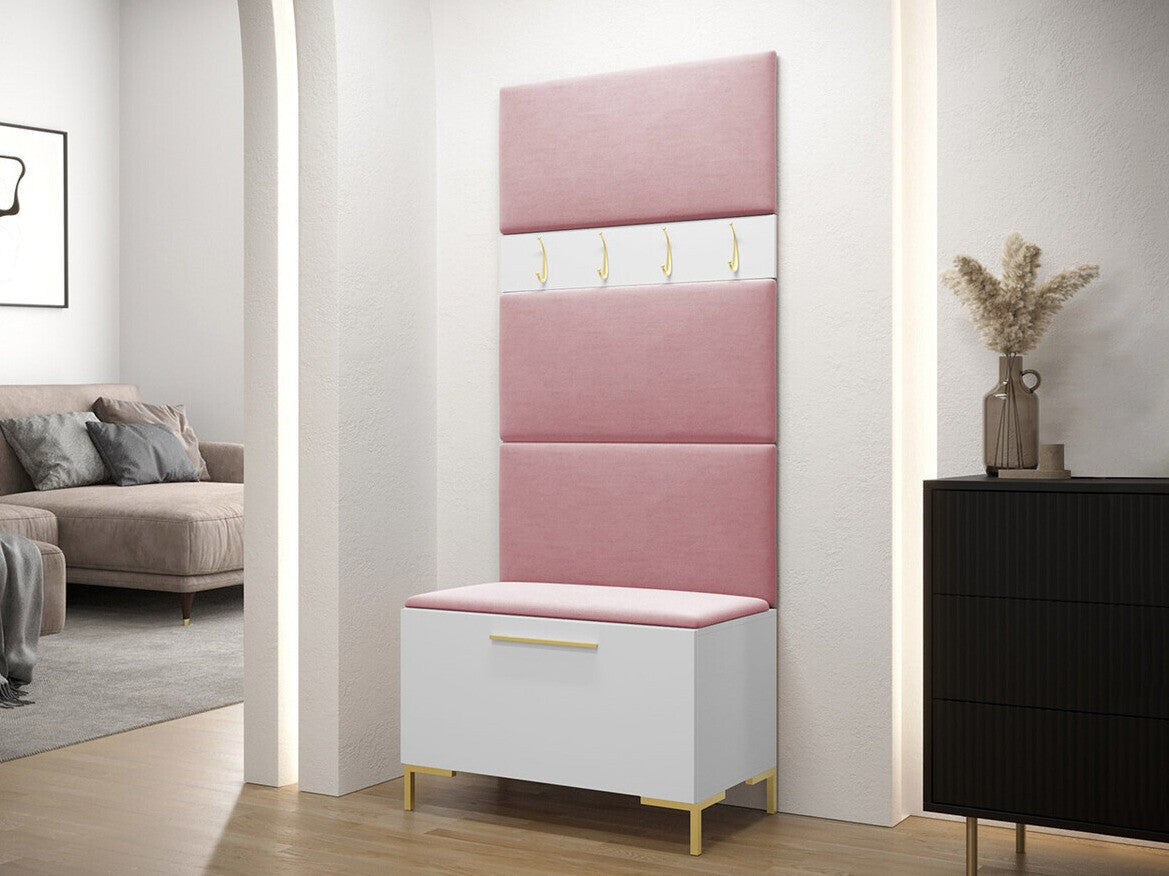 Előszoba garnitúra ZILION III (Frunemfta III), Keret színe: Fehér, Puha falpanel színe: Manila 09