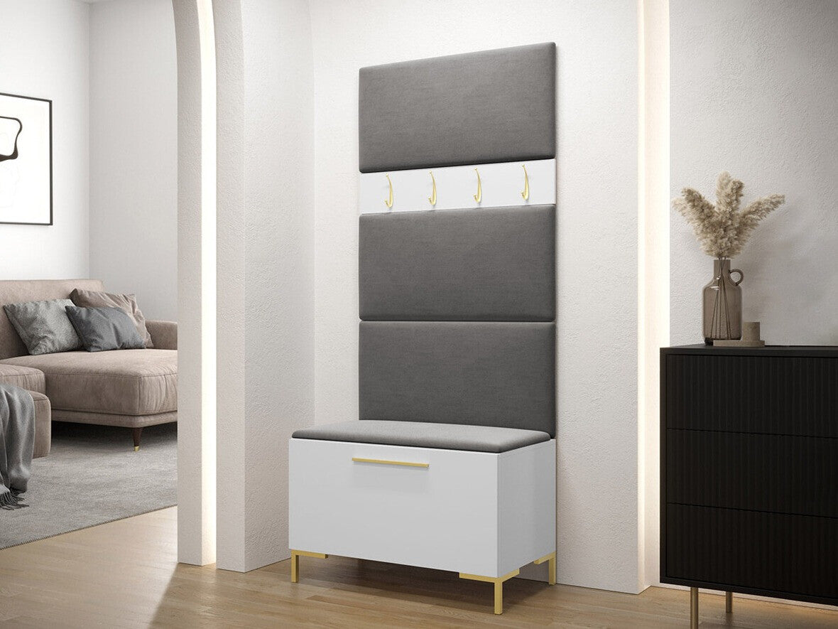 Előszoba garnitúra ZILION III (Frunemfta III), Keret színe: Fehér, Puha falpanel színe: Manila 16