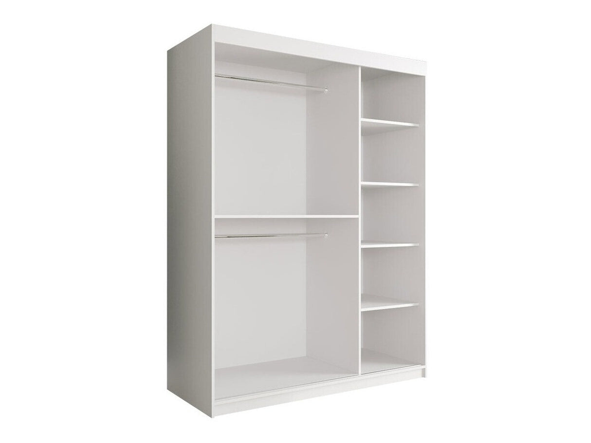 Gardróbszekrény 150 MARMUR POLE (Nemnnus 150), Szín: Matt fekete + Fekete márvány, Fiókok: Nem