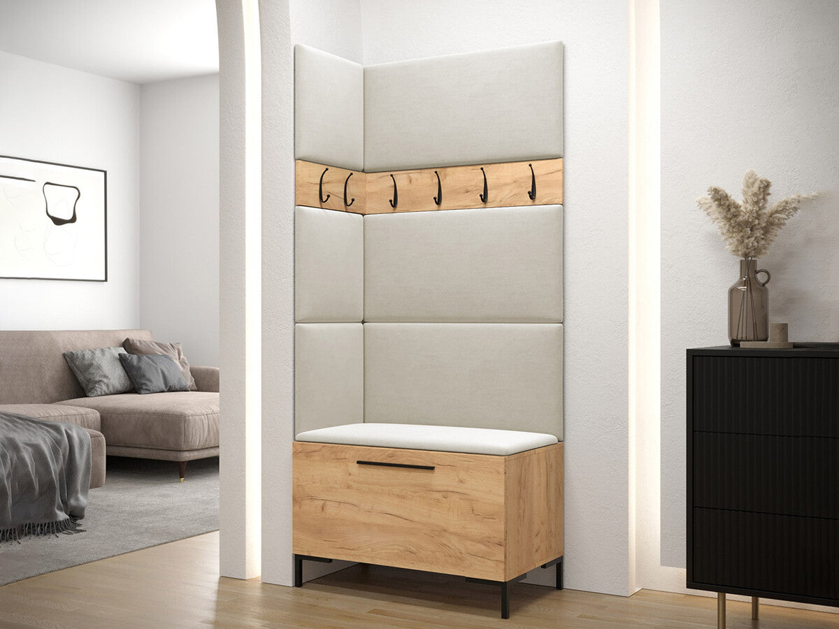 Előszoba garnitúra ZILION IV (Frunemfta IV) , Keret színe: Craft tölgy, Puha falpanel színe: Manila 02