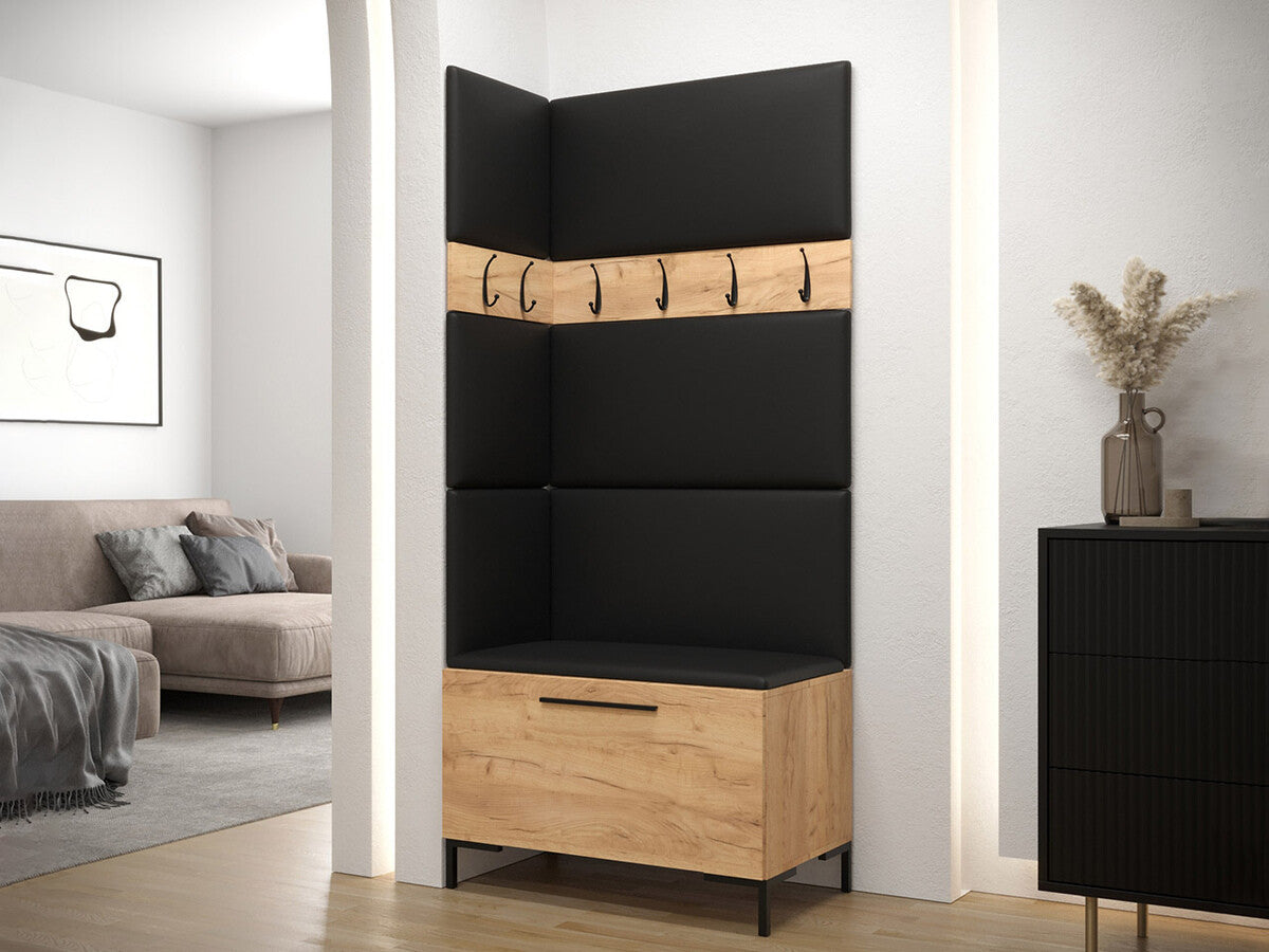 Előszoba garnitúra ZILION IV (Frunemfta IV) , Keret színe: Craft tölgy, Puha falpanel színe: Öko bőr Soft 011