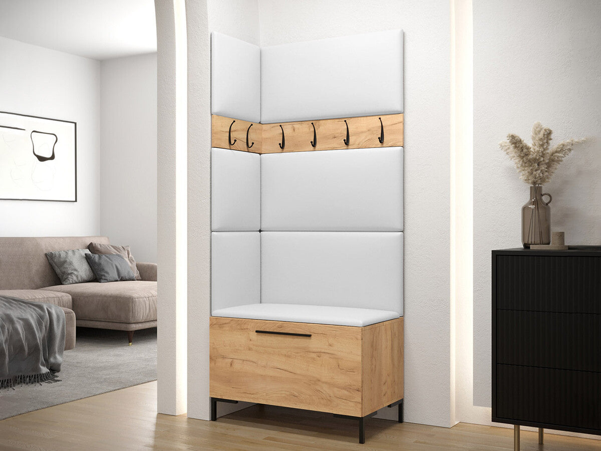 Előszoba garnitúra ZILION IV (Frunemfta IV) , Keret színe: Craft tölgy, Puha falpanel színe: Öko bőr Soft 017