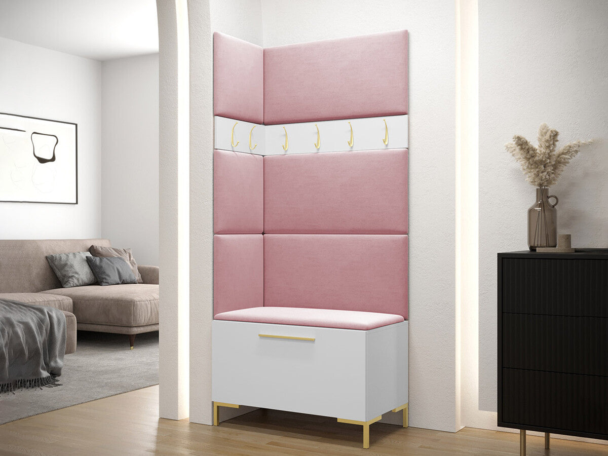 Előszoba garnitúra ZILION IV (Frunemfta IV) , Keret színe: Fehér, Puha falpanel színe: Manila 09