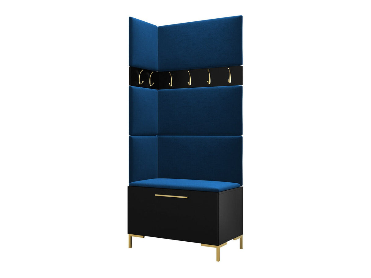 Előszoba garnitúra ZILION IV (Frunemfta IV) , Keret színe: Fekete, Puha falpanel színe: Manila 26