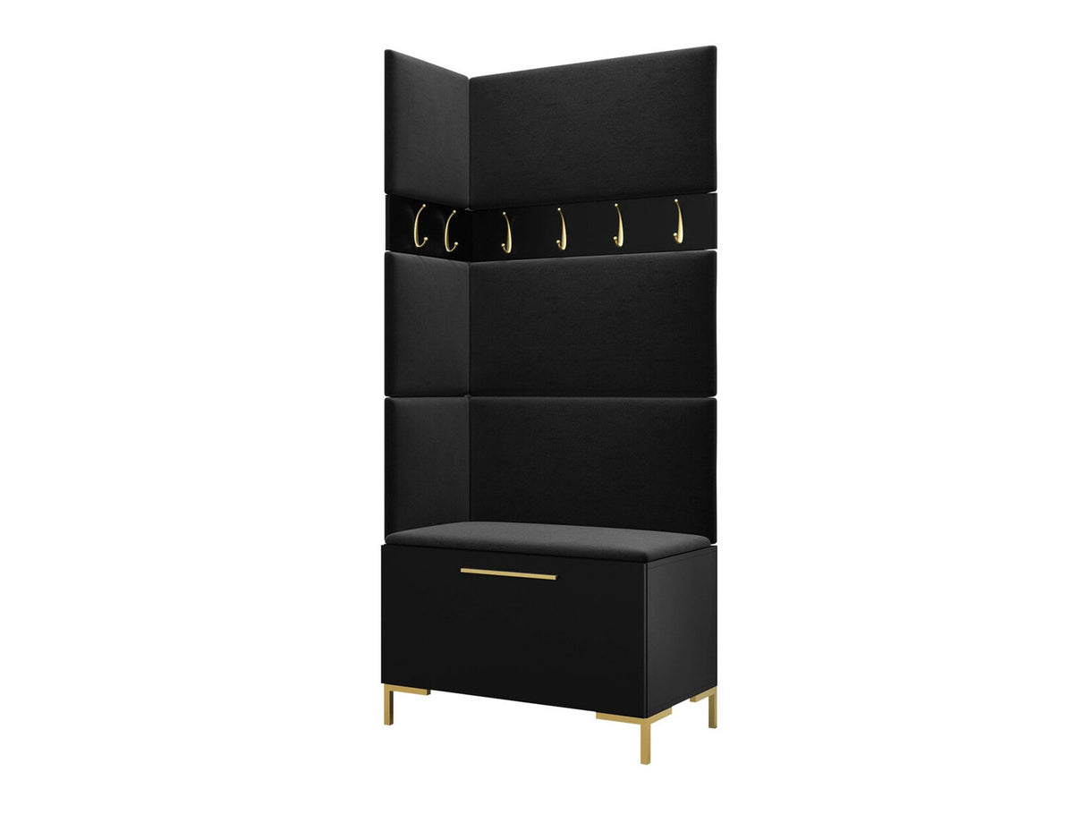 Előszoba garnitúra ZILION IV (Frunemfta IV) , Keret színe: Fekete, Puha falpanel színe: Manila 18